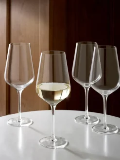 Next Set of 4 Clear Belgravia Crystal Set of 4 White Wine Glasses^ Glassware