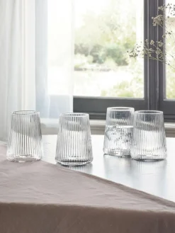 Next Set of 4 Clear Hollis Angular Set of 4 Short Tumbler Glasses^ Glassware