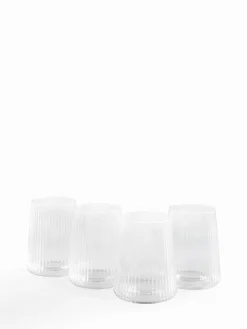 Next Set of 4 Clear Hollis Angular Set of 4 Short Tumbler Glasses^ Glassware