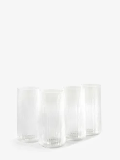 Outlet Next Set of 4 Clear Hollis Angular Set of 4 Tall Tumbler Glasses