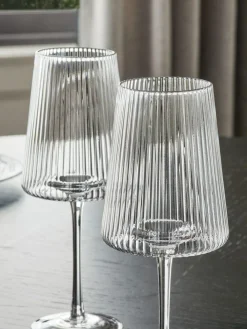 Next Set of 4 Clear Hollis Angular Wine Glasses^ Glassware
