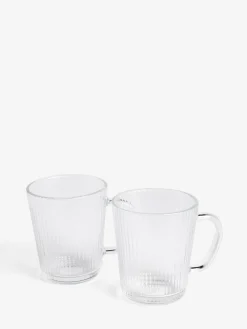 Next Set of 2 Clear Hollis Glass Mugs^ Mugs & Cups