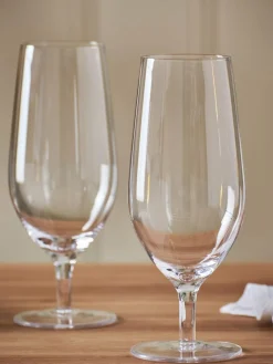 Hot Next Set of 4 Clear Nova Footed Pint Beer Glasses