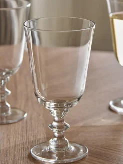 Online Next Set of 4 Clear Pressed Stem Wine Glasses