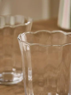 New Next Set of 4 Clear Sadie Scallop Tumbler Glasses