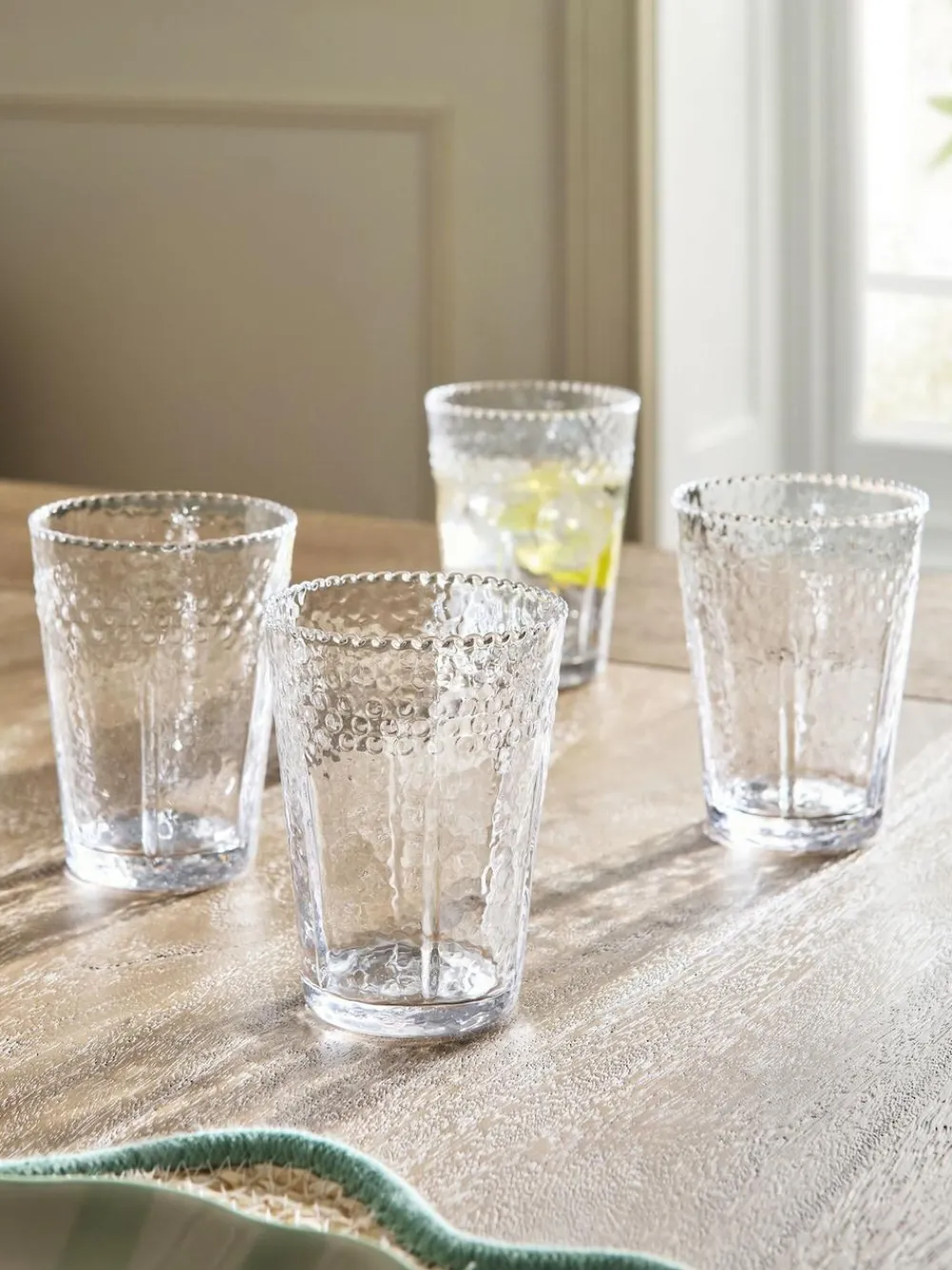 Best Next Set of 4 Clear Scallop Tumbler Glasses