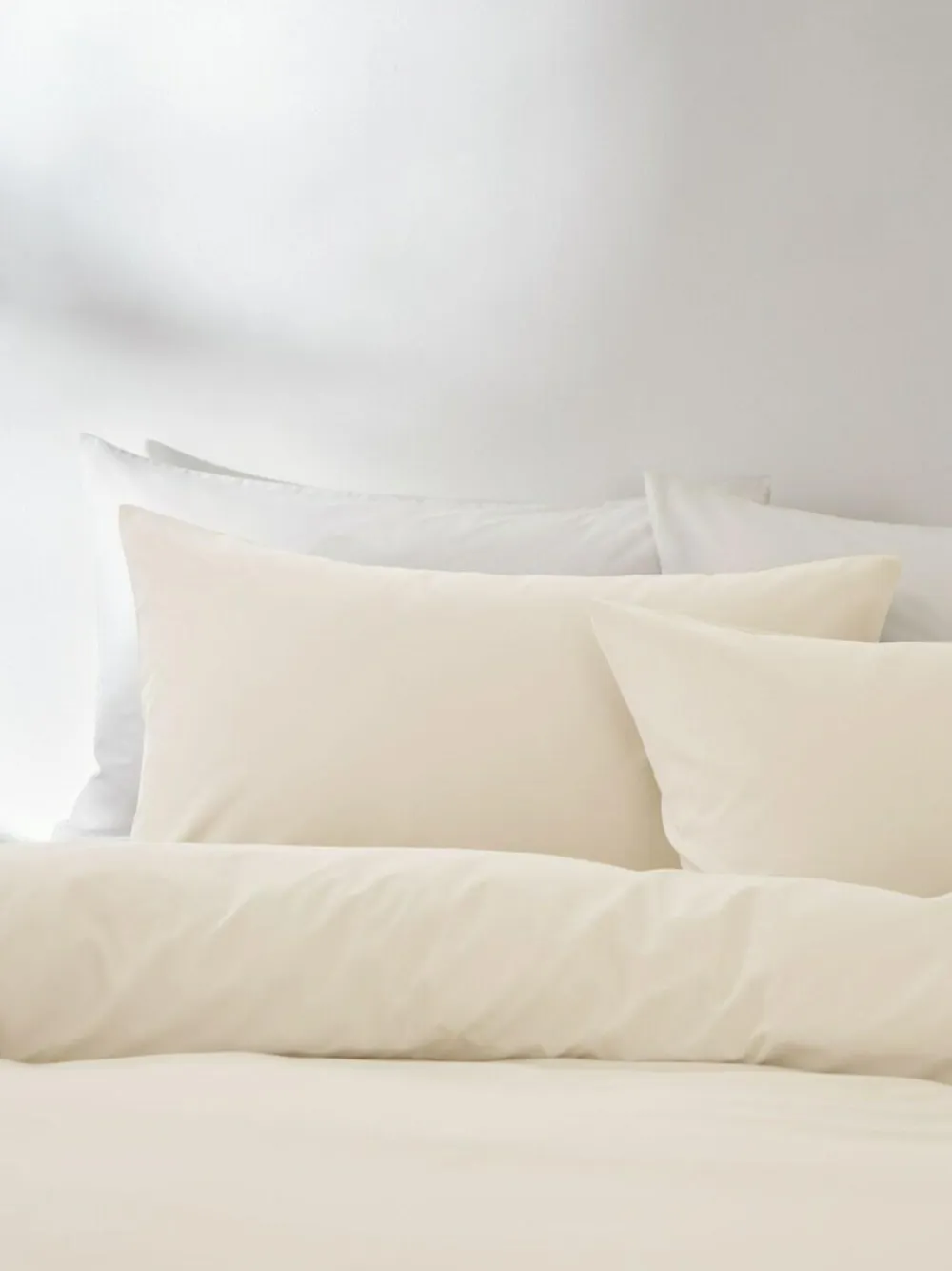 Next Set of 2 Cream Non Iron Simply Soft Housewife Pillowcases^ Bedsheets & Pillow Cases