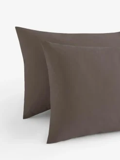 Sale Next Set of 2 Dark Natural Cotton Rich Pillowcases