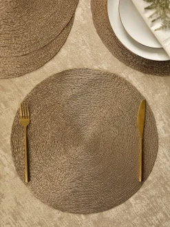 Online Next Set of 4 Wipe Clean PVC Placemats Gold