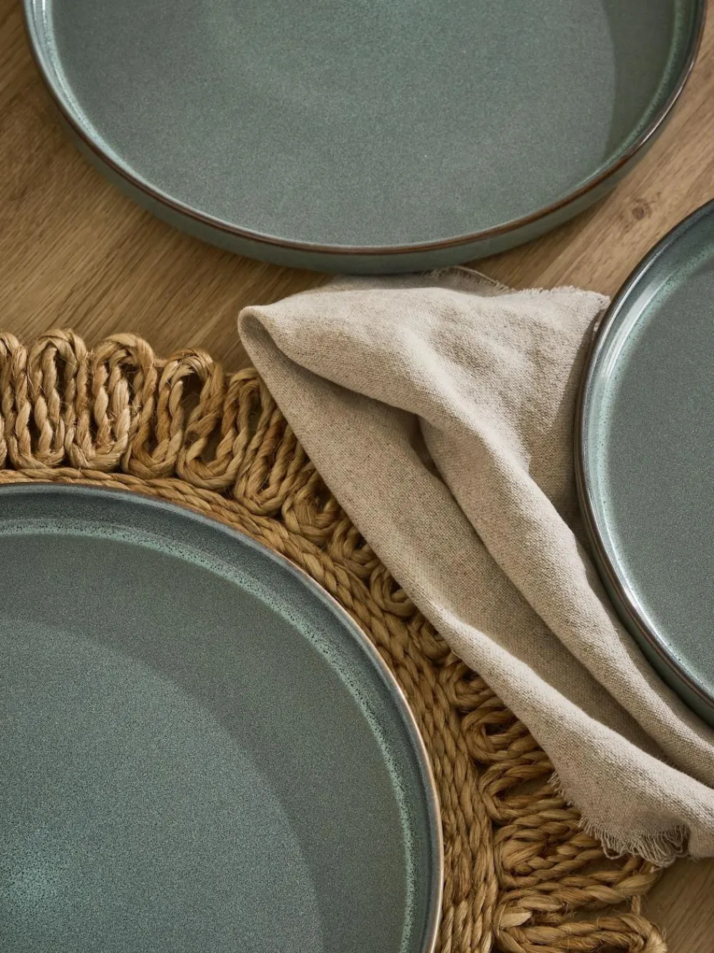 Next Set of 4 Green Dalton Dinner Plates^ Dinner Sets & Pasta Bowls