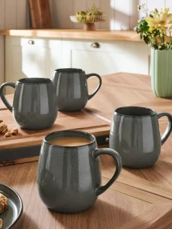 Next Set of 4 Green Dalton Mugs^ Mugs & Cups