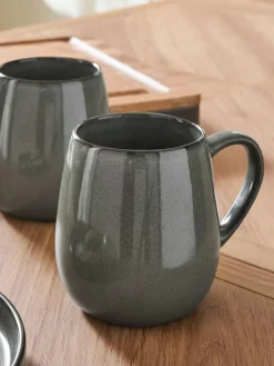 Next Set of 4 Green Dalton Mugs^ Mugs & Cups