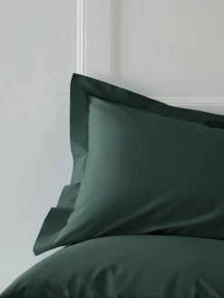 Next Set of 2 Green Dark Cotton Rich Pillowcases^ Bedsheets & Pillow Cases