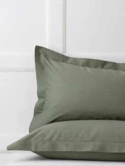 Next Set of 2 Green Olive Cotton Rich Pillowcases^ Bedsheets & Pillow Cases