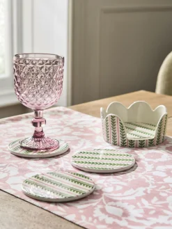 Discount Next Set of 4 Green Pattern Ceramic Coasters