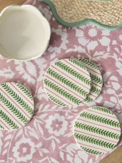 Discount Next Set of 4 Green Pattern Ceramic Coasters
