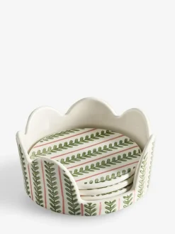 Discount Next Set of 4 Green Pattern Ceramic Coasters