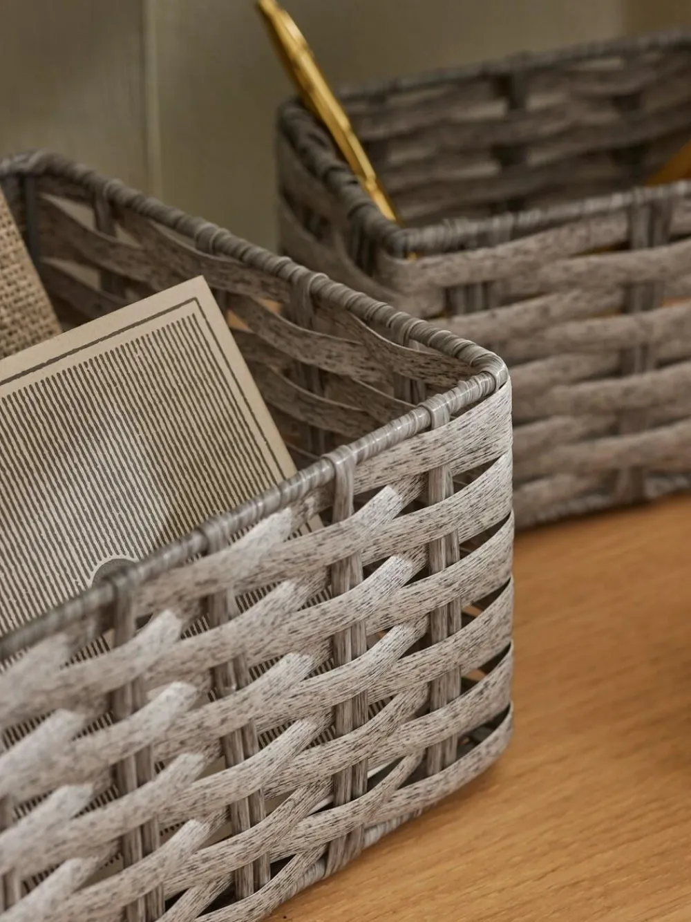 Next Set of 3 Grey Mini Grey Storage Baskets^ Storage & Organisation
