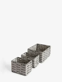 Next Set of 3 Grey Mini Grey Storage Baskets^ Storage & Organisation