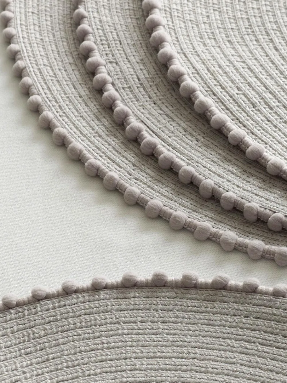 Best Next Set of 4 Pom Pom Placemats Grey