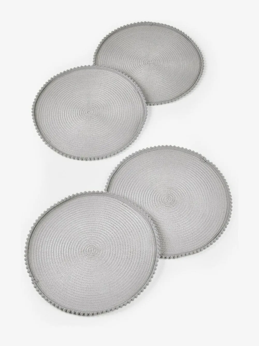Best Next Set of 4 Pom Pom Placemats Grey