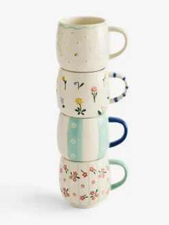 Next Set of 4 Multi Maisie Floral Stacking Mugs^ Mugs & Cups