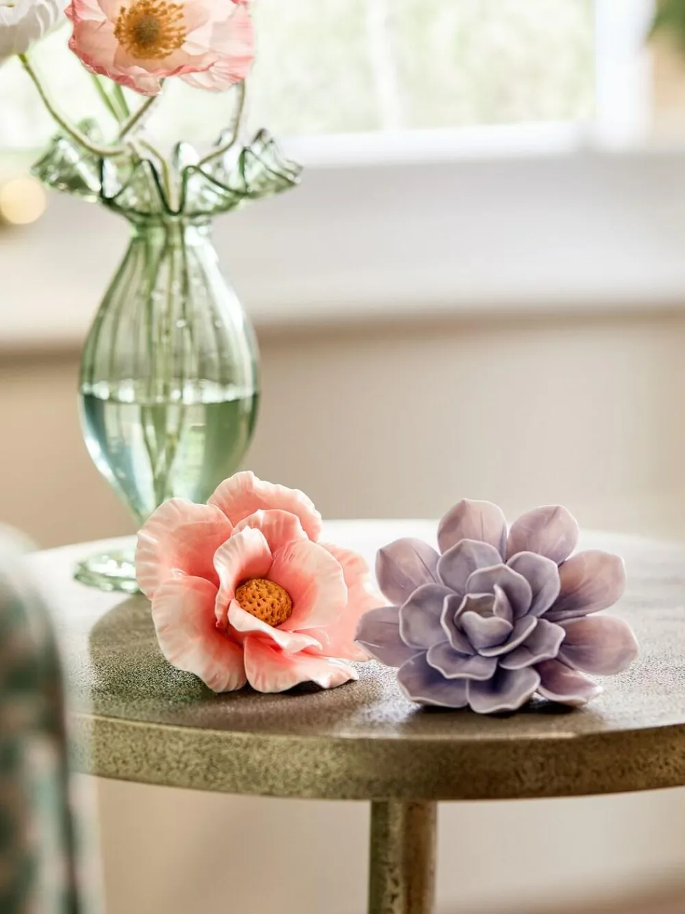 Best Next Set of 2 Multicolour Ceramic Flower Ornaments