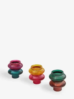 Best Next Set of 3 Multicolour Glass Tea Light and Taper Candle Holders