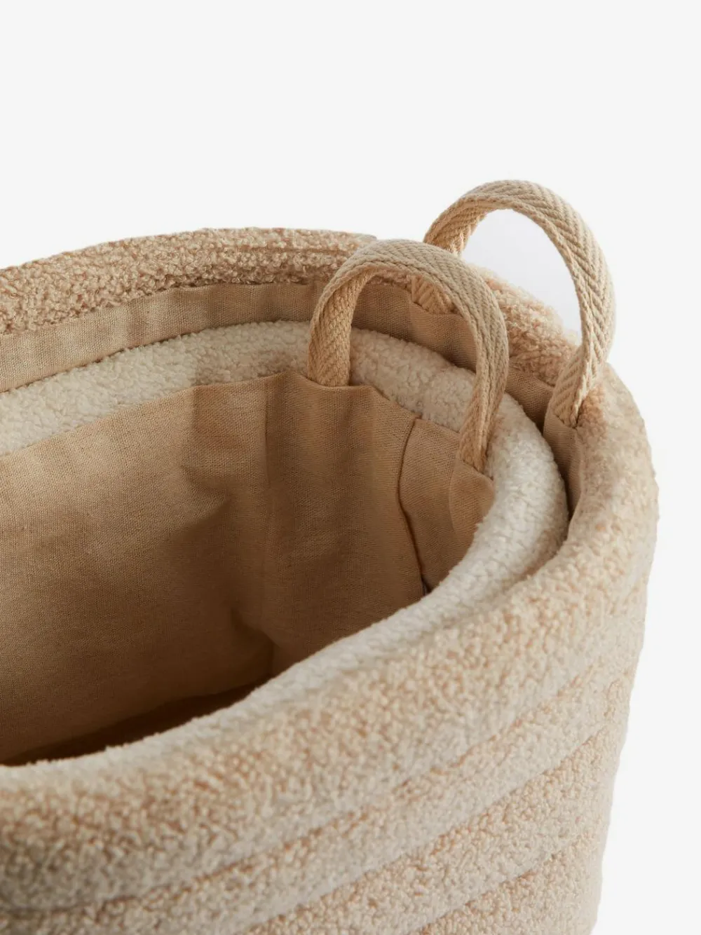 Next Set of 2 Natural and Cream Boucle Storage Baskets^ Storage & Organisation