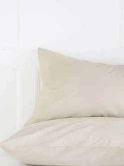 Next Set of 2 Natural Cotton Rich Pillowcases^ Bedsheets & Pillow Cases