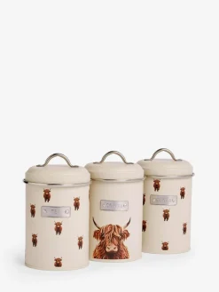 Outlet Next Set of 3 Natural Hamish Badge Storage Jars