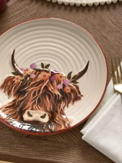 Outlet Next Set of 2 Natural Hamish The Highland Cow Side Plates