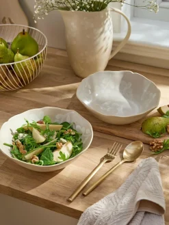 Outlet Next Set of 2 Natural Hand Painted Floral Pasta Bowls