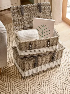 Next Set of 2 Natural Malvern Trunks^ Storage & Organisation