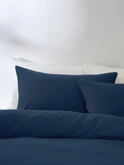 Next Set of 2 Navy Blue Non Iron Simply Soft Housewife Pillowcases^ Bedsheets & Pillow Cases