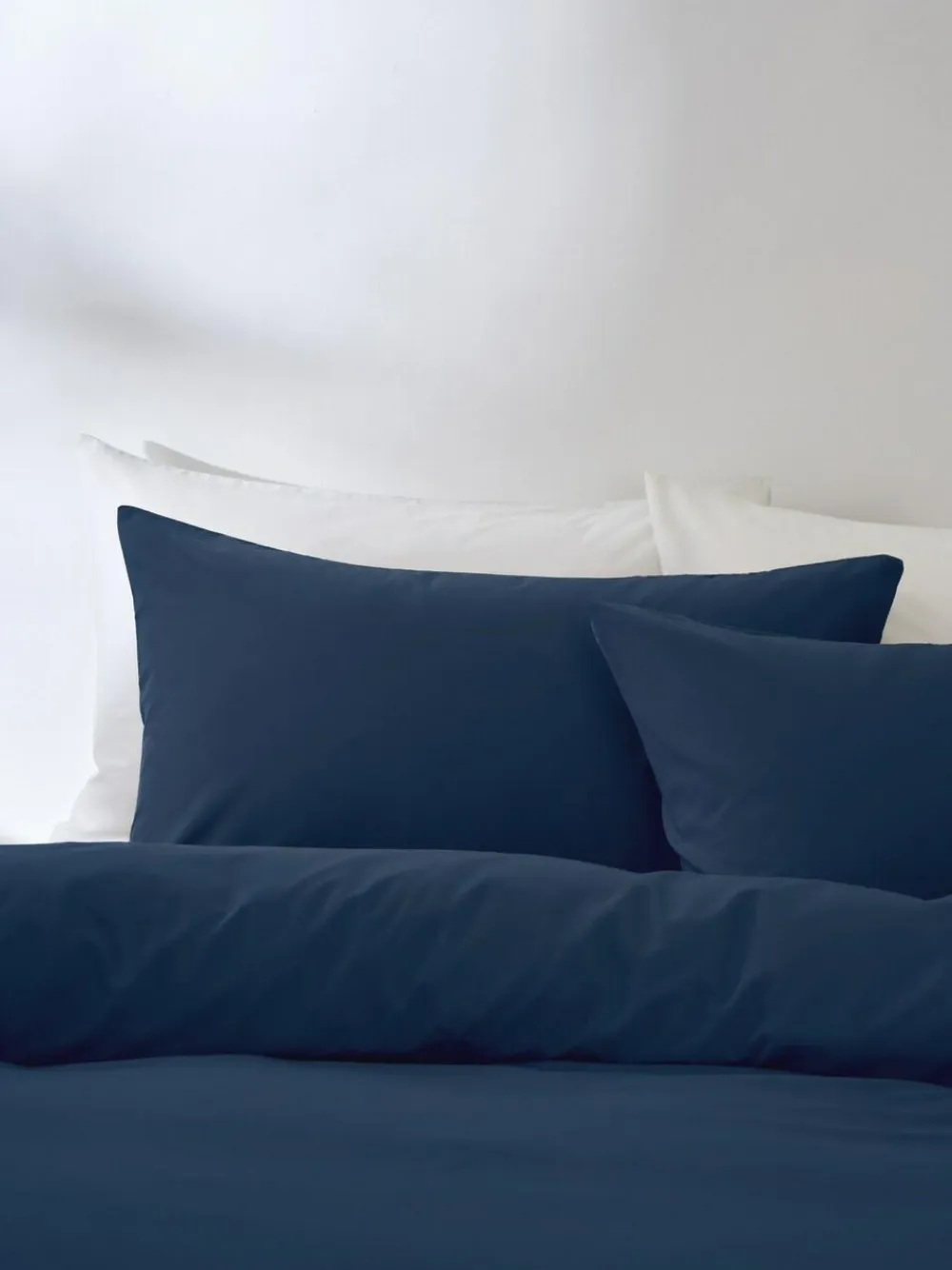 Next Set of 2 Navy Blue Non Iron Simply Soft Housewife Pillowcases^ Bedsheets & Pillow Cases