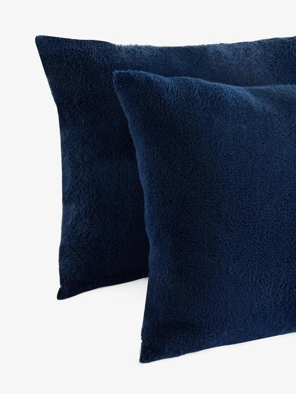 Next Set of 2 Navy Blue Teddy Fleece Pillowcases^ Bedsheets & Pillow Cases