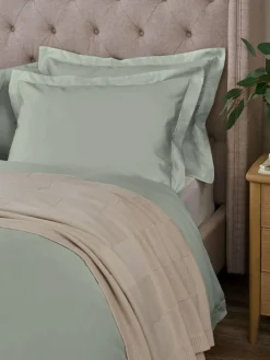 Next Set of 2 Pale Sage Green 300 Thread Count Collection Luxe 100% Cotton Pillowcases^ Bedsheets & Pillow Cases
