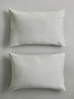 Next Set of 2 Pale Sage Green 300 Thread Count Collection Luxe 100% Cotton Pillowcases^ Bedsheets & Pillow Cases