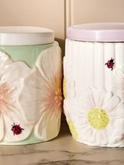 Outlet Next Set of 3 Pastel Lila Floral Storage Jars