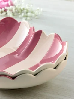 Clearance Next Set of 2 Pink and White Heart Pasta Bowls