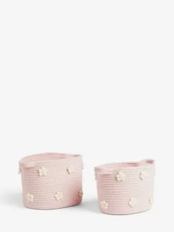 Next Set of 2 Pink Daisy Storage Baskets^ Storage & Organisation