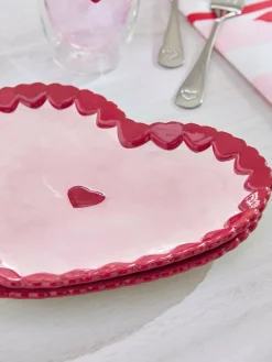 Sale Next Set of 2 Pink Heart Side Plates