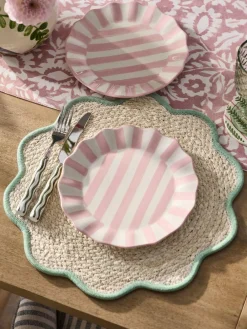 Clearance Next Set of 2 Pink Stripe Side Plates