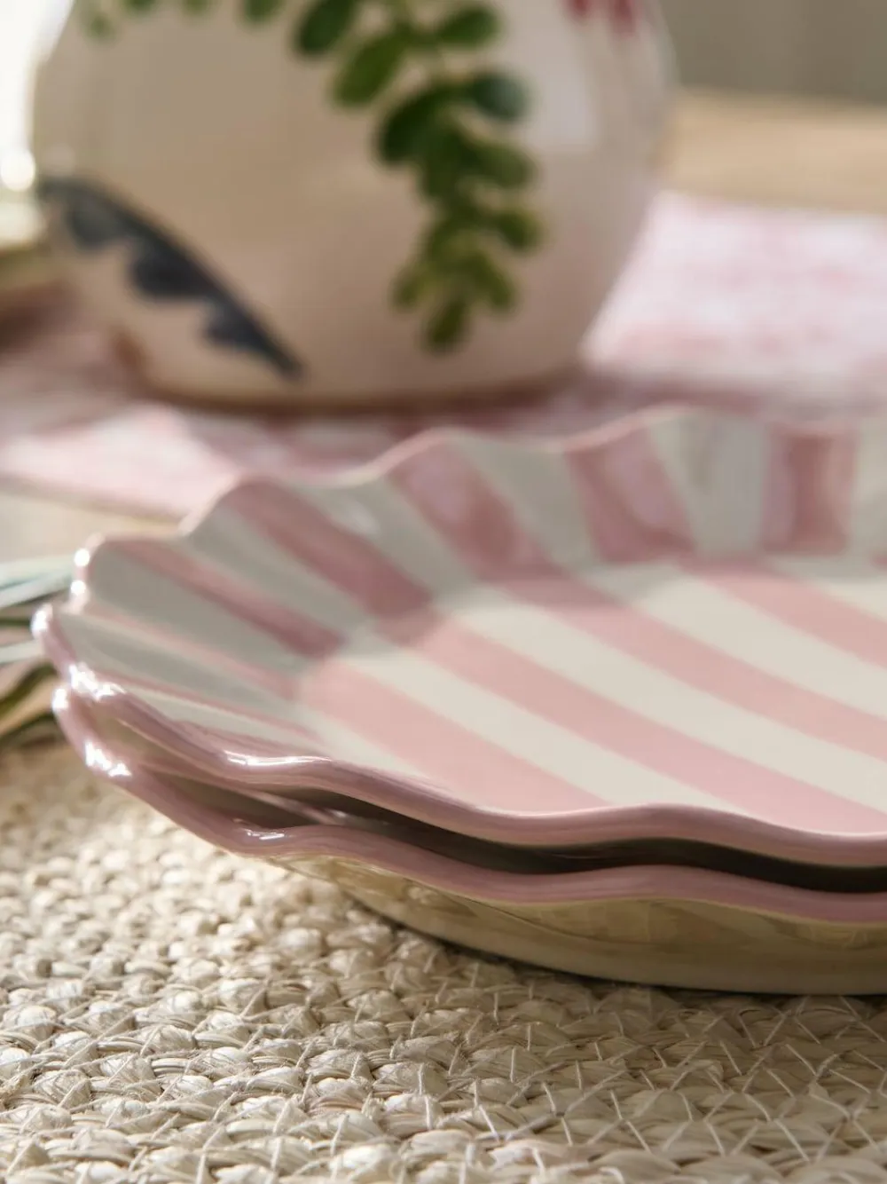 Clearance Next Set of 2 Pink Stripe Side Plates