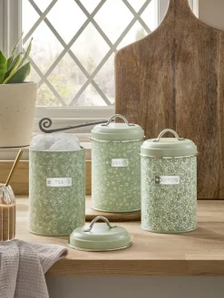 Discount Next Set of 3 Cordelia Ditsy Floral Storage Tins Sage Green
