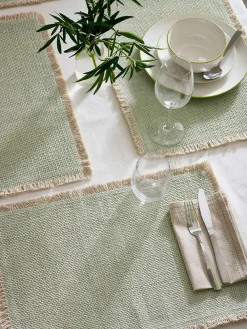 Next Set of 4 Fringe Edge Placemats^ Table Linen, Placemats & Coasters