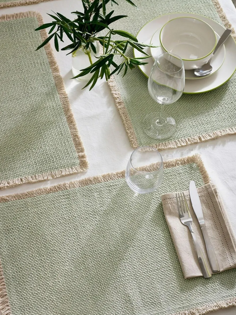 Next Set of 4 Fringe Edge Placemats^ Table Linen, Placemats & Coasters