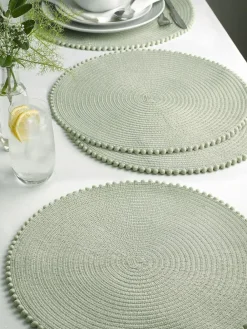 Next Set of 4 Pom Pom Placemats^ Table Linen, Placemats & Coasters
