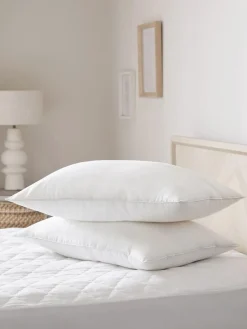 Next Set of 2 Sleep In Silk Firm 100% Cotton Pillows^ Duvets & Pillows